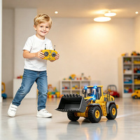 WGNRC BC1057, Juguete de Bulldozer a Control Remoto de 9 Canales a Escala 1/20, Juguete de Bulldozer de Aleación a Control Remoto, Juguetes de Ingeniería Eléctricos a Control Remoto para Niños
