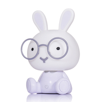 Veilleuse LED pour enfants à commande par capteur rechargeable, lapin 3D, protection des yeux, décoration de chambre, lampe de table de dessin animé