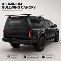 Capot rigide pour camion avec plateforme de toit, topper de benne noir mat, fenêtres latérales ouvrables et verrouillables, OEM