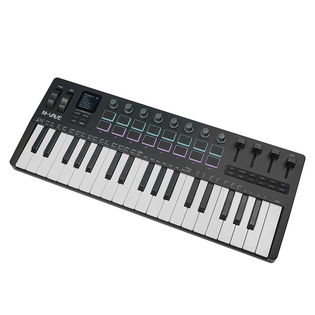 SMK-37 PRO 37-Key Portable MIDI Keyboard Controller with Audio Source Foldable Plastic Arranger