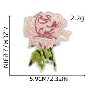 Parche termoadhesivo bordado de moda rosa con diseño de zapatillas de ballet, mariposa, lazo y rosa labial para decoración de ropa, sombreros y bolsos - Product Image 6