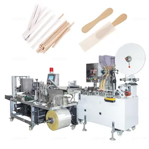 High Speed Automatic Individually Wooden Coffee Stirrer Tongue Depressor Ice-Cream Stick Packing Machine