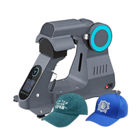 Mini presse à casquettes électrique automatique avec plaque chauffante incurvée et revêtue, base antidérapante, mode mémoire, pour transfert de vinyle sur casquettes