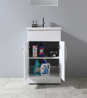 Meubles de salle de bain d'hôtel au design moderne, vasque en MDF, meuble-lavabo blanc laqué mélamine, miroir, comptoir