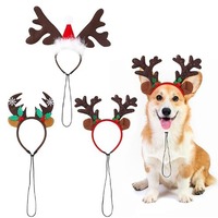 Noël Pet Chapeaux Antler Chien Chapeau De Noël Fête D'hiver Dress-Up Antler Bandeau Hiver Animal Motif Pet Fournitures