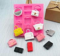Moule en Silicone pour Sacs à Main, Pochettes, Sacs à Main, Chaussures à Talons Hauts, Maquillage, Bonbons, Chocolats, Pâte à Sucre, Porte-clés