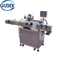Machine d'étiquetage verticale entièrement automatique pour bouteilles rondes GUBEK, applicateur d'étiquettes pour bouteilles en verre