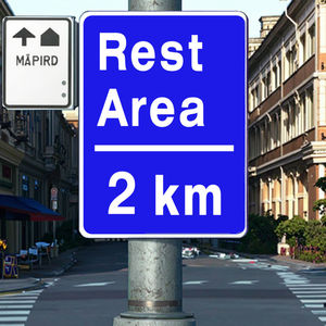 علامة تحذير المرور اتجاه الطريق لوحة الألومنيوم عاكس علامة سريعة شكل مخصص - Product Image 4