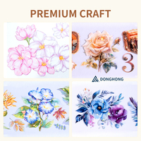 Ruban décoratif 3D personnalisé haut de gamme pour journal, motif floral, ruban PET brillant 3D en relief