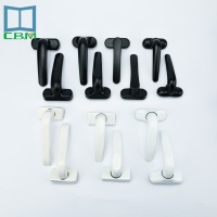 Ensemble de poignées de porte modernes en aluminium et PVC pour hôtel, avec serrure à point unique pour fenêtres et portes à battants, noir mat