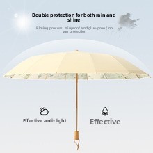 Китайский Ретро стиль 16-костный Национальный ветрозащитный солнцезащитный крем <span class=keywords><strong>3</strong></span>-складной Зонт Классический дизайн руководство для деловых подарков - Product Image 2