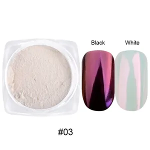 Lot de 12 poudres miroir Aurora blanches pour ongles, 0,3 g/pot, pigment chromé scintillant effet clair de lune pour décorations de manucure au gel UV - Product Image 6