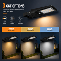 Lampadaire solaire 12W 1900lm LED avec 3 températures de couleur réglables, étanche IP65