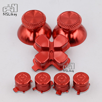 NSLikey Jeu de boutons métalliques pour manette PS5 en alliage d'aluminium Dpad ABXY Thumbstick Cover Button