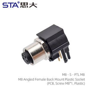 IP67 không thấm nước DIN góc bên phải bảng điều chỉnh gắn kết nam nữ Thông tư 3 4 pin M8 kết nối cảm biến điện receptacle PCB cho bảng điều khiển - Product Image 2