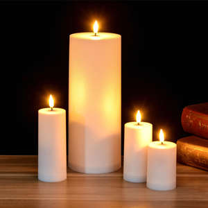 Décoration de mariage en plein air lumière <span class=keywords><strong>LED</strong></span> pilier en plastique <span class=keywords><strong>bougie</strong></span> <span class=keywords><strong>LED</strong></span> alimentée par batterie étanche grande taille 10x25cm 15x25cm <span class=keywords><strong>bougie</strong></span> <span class=keywords><strong>LED</strong></span> - Product Image 2