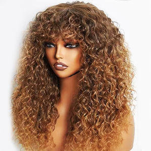 Perruque Lace Frontale en Fibre Afro Kinky Lisse, à Raie Centrale, Résistante à la Chaleur, Douce, Écologique, Pré-bouclée, Couleur Piano - Product Image 6