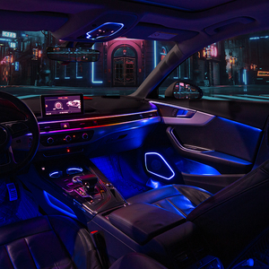Systèmes d'aide à la sécurité 64 couleurs éclairage ambiant de voiture contrôle APP pour <span class=keywords><strong>Audi</strong></span> A4L 2017-2024 mise à niveau intérieure - Product Image 3