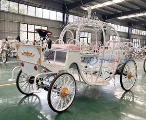 Charrette de mariage électrique sans chevaux, chariot à quatre roues, calèche citrouille, calèche tirée par des chevaux à vendre - Product Image 6