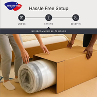 Matelas en mousse à mémoire de forme à gel, compressé, durable, faible MOQ, tailles double, simple et king size, vente en gros du fabricant de Foshan