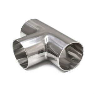 Conector de Tubería en T de Acero Inoxidable Sanitario, Pulido y Soldado, para Transferencia de Fluidos - Product Image 1