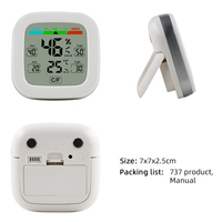 Termometer higrometer nirkabel Digital, alat penerangan tingkat kelembapan indikator tarikan magnetik berdiri di dinding Monitor suhu