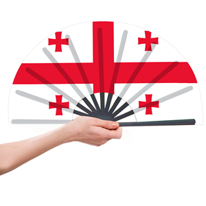 Abanicos Plegables de Bambú con la Bandera de Georgia al por Mayor, Abanico de Mano para Carnaval, Boda, Festival, Fiesta, Agencia de Viajes - Product Image 4