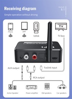 Özelleştirilmiş markalı Bluetooth V5.0 DAC HD ses alıcısı RCA optik AUX portu hoparlör