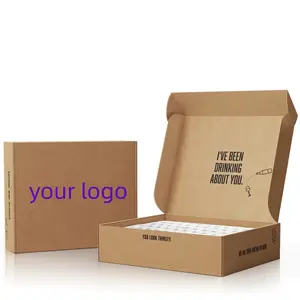 Recyclable Foldable wine bottle insert Kraft paper mailer packing cardboard Flat Pack Wine Gift Boxes Case Packing