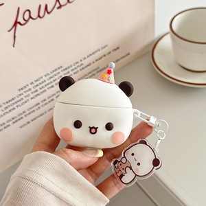 เคสซิลิโคนลายการ์ตูนหมีบ็อบสำหรับ Apple Airpods 4 Pro 2 3  ฝาครอบหูฟังยางรูปแพนด้า บูบู น่ารัก ป้องกันการกระแทก - Product Image 4