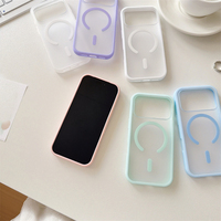 Coque de téléphone antichoc translucide mate avec cadre Candy et chargement magnétique sans fil pour iPhone 18 Pro, 17 Pro, 16 Pro Max