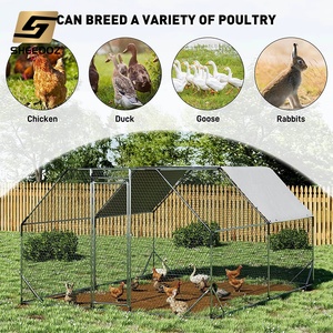 <span class=keywords><strong>Poulailler</strong></span> mobile en acier pour l'extérieur avec grande clôture en <span class=keywords><strong>filet</strong></span>, structure amovible, en promotion - Product Image 2