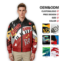 Veste de baseball graphique Champion noire et rouge personnalisée pour hommes avec logo Varsity ODM en gros