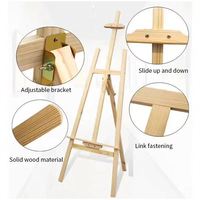 Professionelles Kiefernholz A-Rahmen Staffelei, höhenverstellbar, verschiedene Größen 70cm-175cm, für Leinwandmalerei und Präsentation