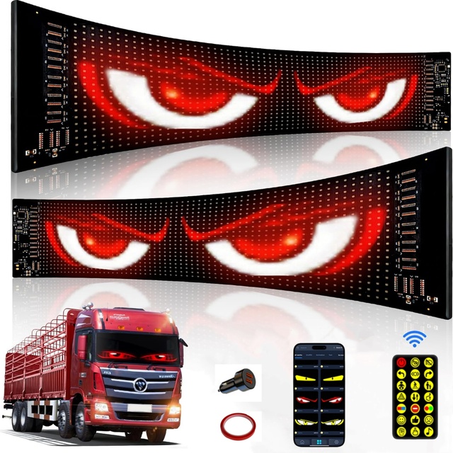 App Control Car Window Flexible Led Display Ojos Led Para Autos Camion Windshield Eye Flexible Messages Scrolling Led Screen