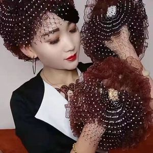 Pañuelos y Bufandas Europeos de Diseño 2023, Nuevo Pañuelo Musulmán para Mujer con Estrella, Pañuelo Cuadrado Simple con Incrustaciones de Diamantes, Sombrero Vintage - Product Image 2