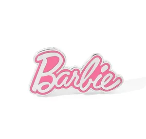Nenhum mínimo a granel emblemas e pinos fazendo personalizado lapela pin metal pink barbie esmalte pin