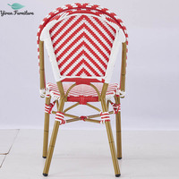 Chaise de bistrot française moderne en rotin et aluminium pour extérieur, balcon et café, idéale pour l'utilisation en jardin et dans les cafés - Vente en gros à prix réduit