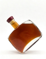 Bouteille à liqueur carrée en verre personnalisable avec givrage et gravure, bouchon rouge de haute qualité 500ml/700ml/750ml pour whisky/spiritueux