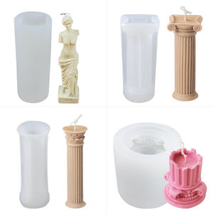Recién llegados columna romana molde de silicona molde para hacer velas de silicona copos de cera de vela de soja 101 cera de soja para velas de molde - Product Image 4