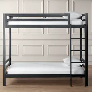 De acero de doble capa de cama de acero de cama doble sobre la cama litera de metal iluminado superpose