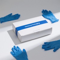 Emballage de boîte à gants personnalisée pour abonnement et boîte d'emballage de gants alimentaires jetables en nitrile avec impression de marque