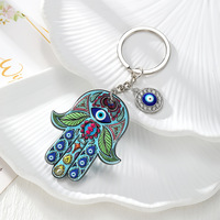Porte-clés Chakra Psychedelic Yoga en Acrylique, Amulette Gemme, Bijou de Guérison Reiki, Cadeau pour Femme et Homme, Mandala, Porte-clés Œil Turc
