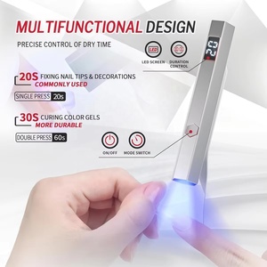 Mini lámpara Led UV de mano para uñas, secador de uñas recargable portátil para curar esmalte de Gel con pantalla - Product Image 3