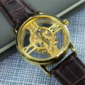 New hollow see-through industrial mechanical style sports designer watches for men