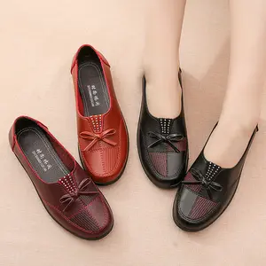 Zapatos de tacón plano para mujer, calzado informal clásico con lazo, a la última moda, de alta calidad, venta al por mayor