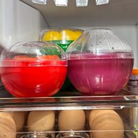 Magicaleast – Lot de 5 contenants réutilisables en plastique en forme de fruits et légumes pour réfrigérateur, avec design de conservation pour garder les aliments frais plus longtemps