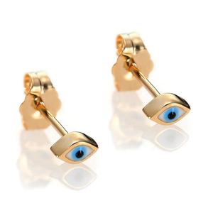 2025 nueva alta calidad exquisita moda exquisita Mini esmalte joyería de plata esterlina 14K pendientes de ojo chapados en oro Real - Product Image 3