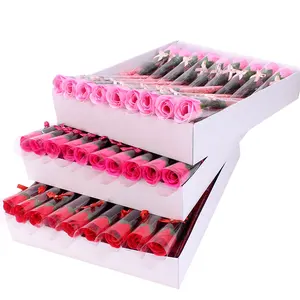 38个/盒PVC香皂玫瑰礼品人造装饰花