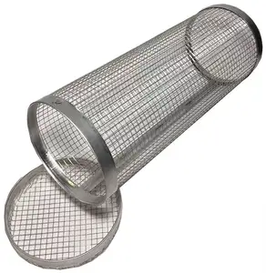 2023 Portable nouveau acier inoxydable métal 2 pièces 4 pièces barbecue Net Tube rond cylindre roulant griller panier pour extérieur GrillingPopu